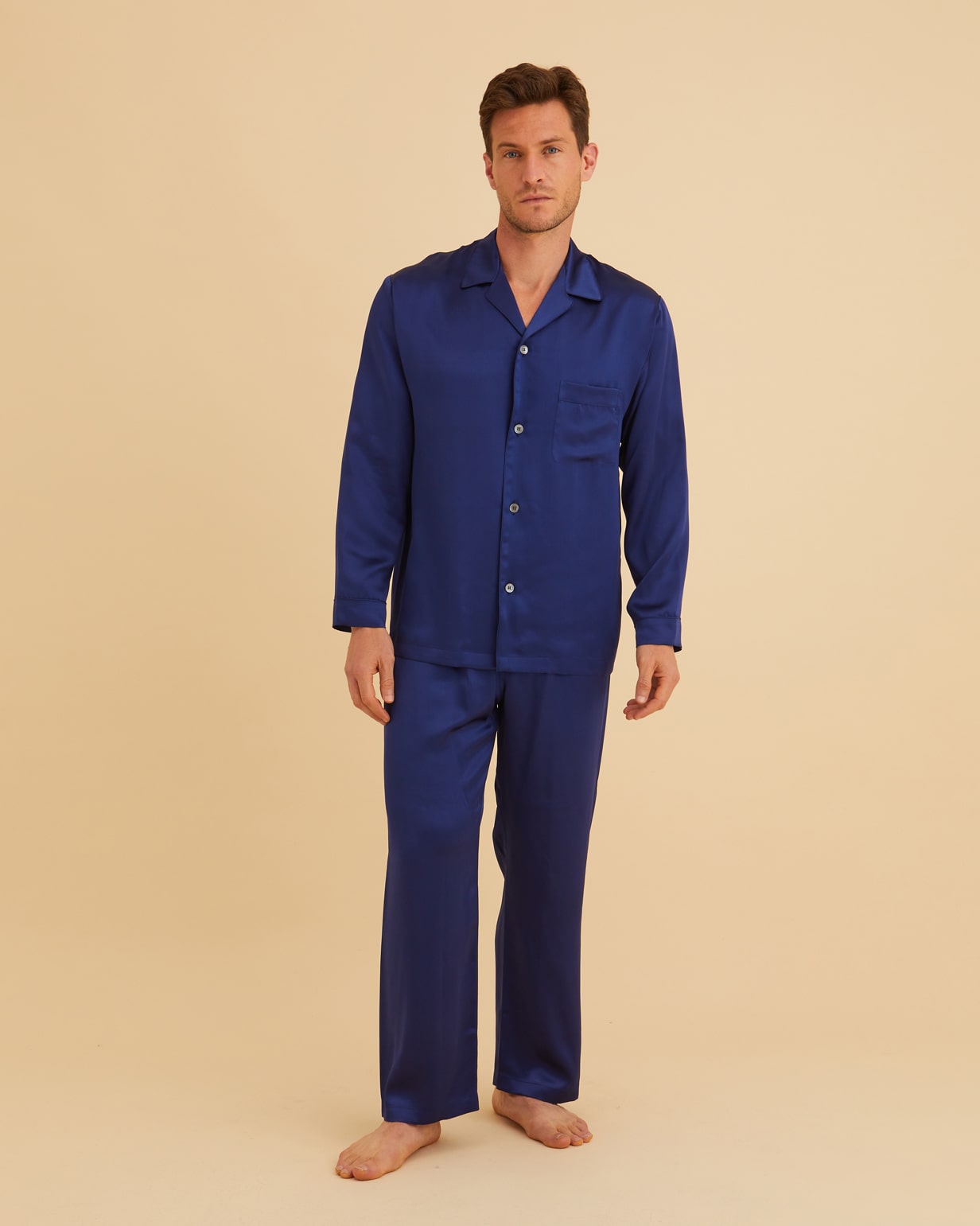 Men's Silk Pajamas - Ivory