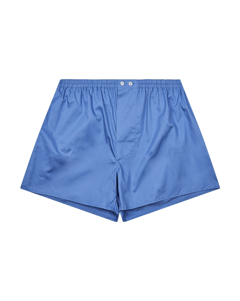 Boxer Short - Mid Blue Cotton Cashmere