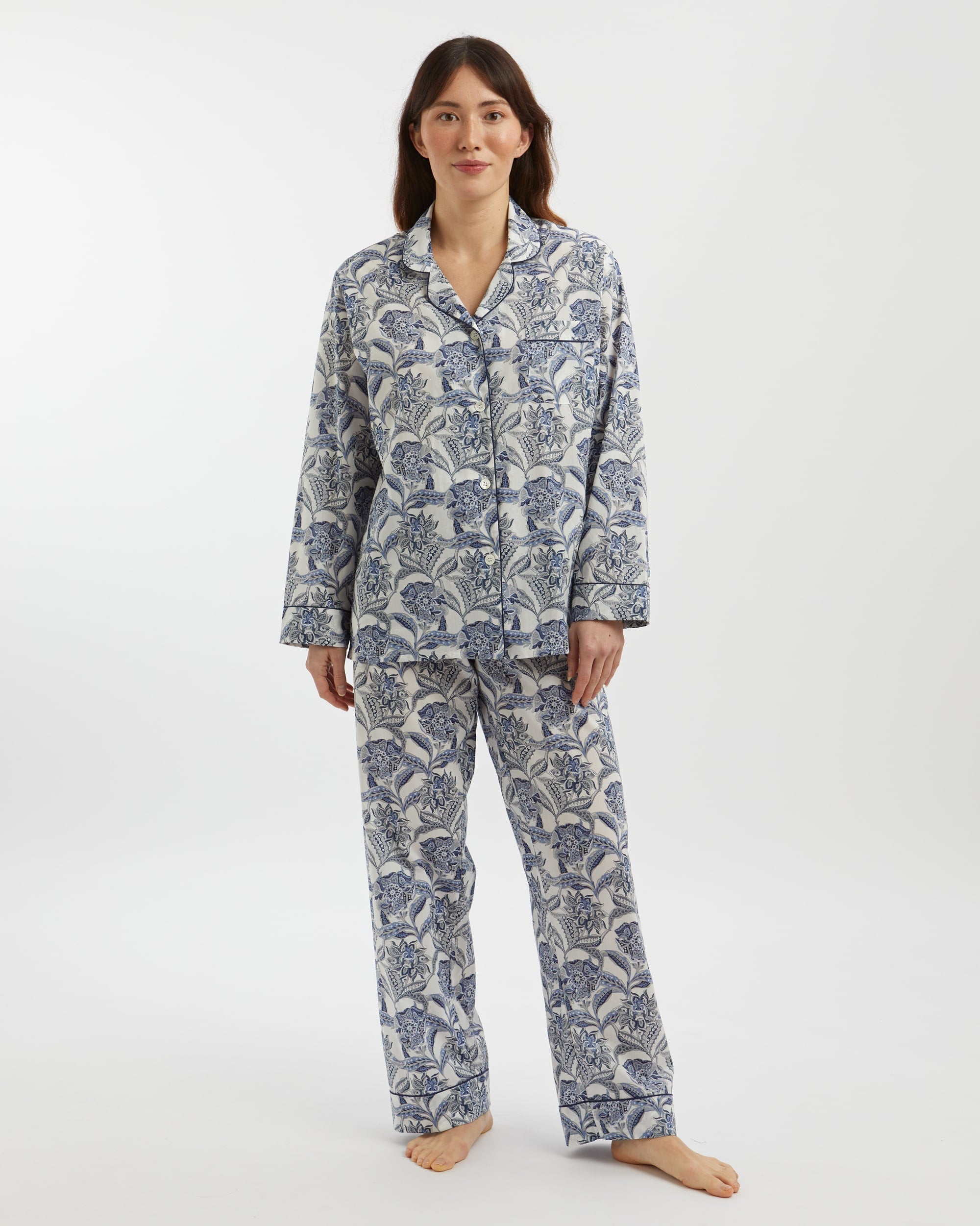 Women's Organic Cotton Pajamas Made with Liberty Fabric - Paradise Gar – US  Bonsoir of London