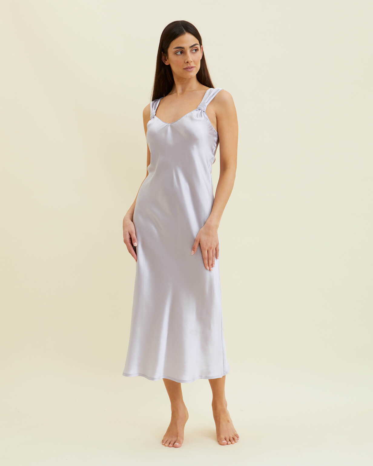 Women's Vintage Style Silk Nightgown - Lilac – US Bonsoir of London