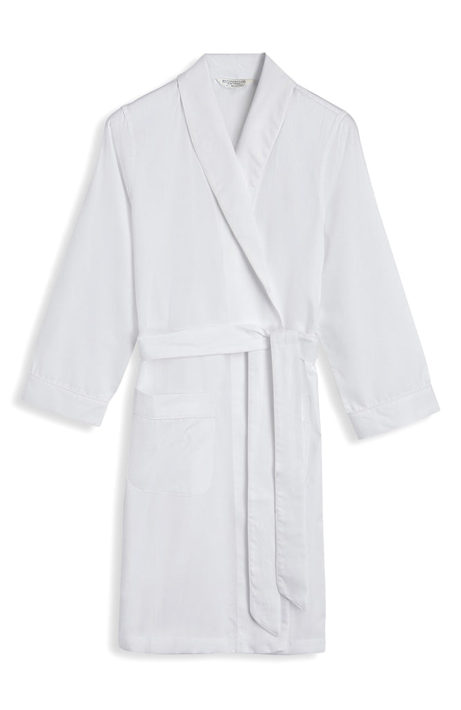 Women's White Jacquard Short Dressing Gown | Bonsoir of London
